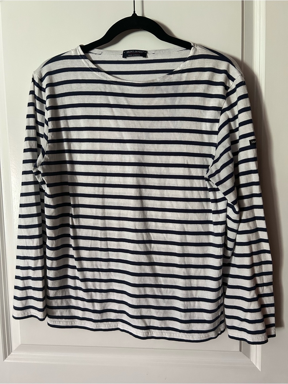 Saint James Navy and White Breton Stripe Long-Sleeve Tee